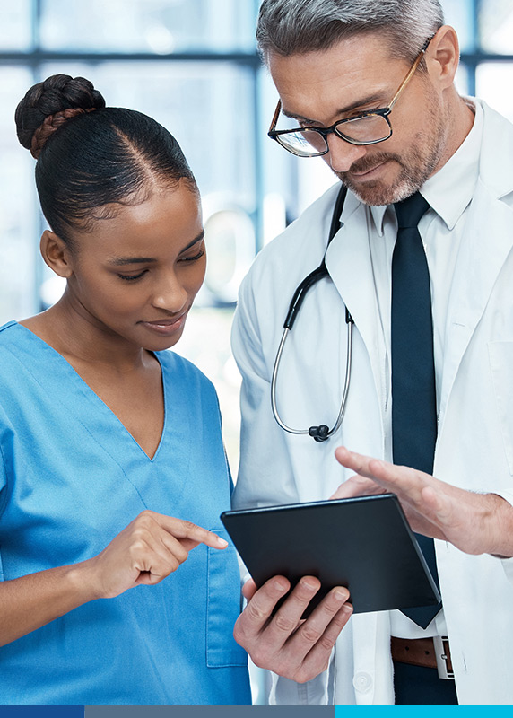 Doctor and Nurse HealthONE Advanced Electronic Health Record Solution Cloud Based Altron HealthTech