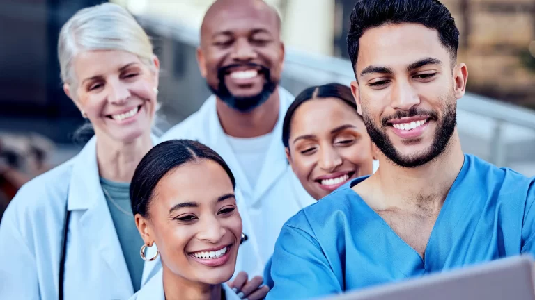 Healthcare story doctors taking a photo